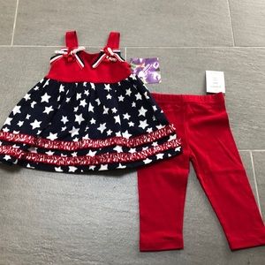 *NWT Adorable red white and blue outfit.
